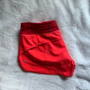 Lululemon coral Speed Up shorts